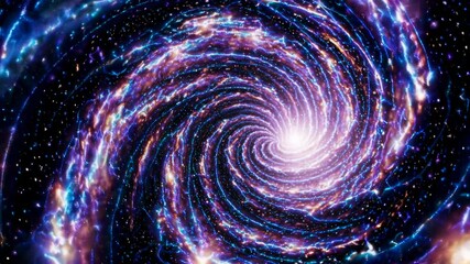 Wall Mural - a mesmerizing spiral galaxy viewed from a top-down angle, with vibrant colors and dynamic motion, re