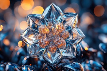 Poster - A Stunning Abstract Arrangement of Crystal Faceted Structures