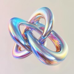 Poster - A Shiny Iridescent Three Dimensional Geometric Shape Illusion
