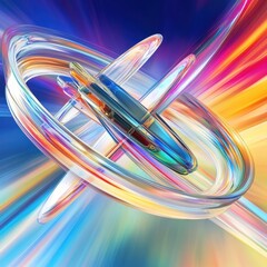 Poster - Abstract colorful transparent shapes arranged on a bright gradient backdrop