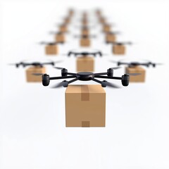 Poster - Futuristic Cargo Drones Forming a Network in the Sky for Efficient Delivery and Transportation Solutions