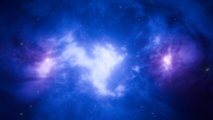 3d abstract bright blue nebula background, space backdrop, galaxy and star