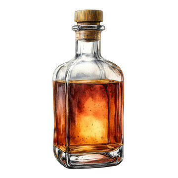 Vinegar bottle isolated on transparent background