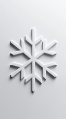 Poster - A white graphic snowflake representing winter on a smooth surface