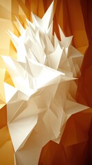 Poster - Abstract geometric shapes with sharp edges and textured surfaces are visible