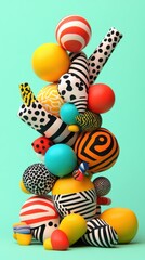 Poster - A collection of colorful shapes stacked in a vertical arrangement