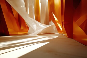 Poster - Abstract architectural design featuring light and shadows with different textures