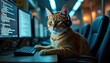 © To Project - Cat on Desk with Monitors