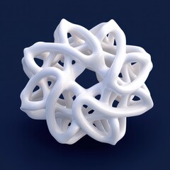 Poster - A white abstract three dimensional object with curved forms
