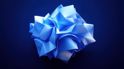 Poster - A Blue Abstract Geometric Form Displayed Against a Dark Background