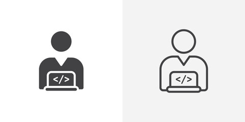 Programmer Icon set. vectors for apps and website designs