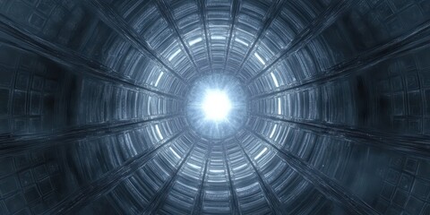 Poster - A long tunnel with bright light at the very far end