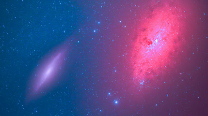 Poster - Exploring the beauty of Magellanic Clouds in the night sky over remote landscapes