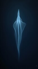 Canvas Print - a wispy and glowing blue shape against a dark background