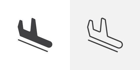 Poster - Arrival icon vector set in black flat and line stroke style