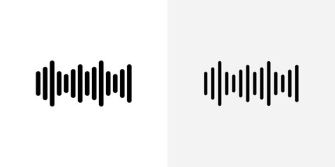Wall Mural - audio icon vector set in black flat and line stroke style
