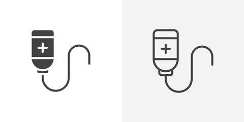 Wall Mural - chemotherapy icon vector set in black flat and line stroke style