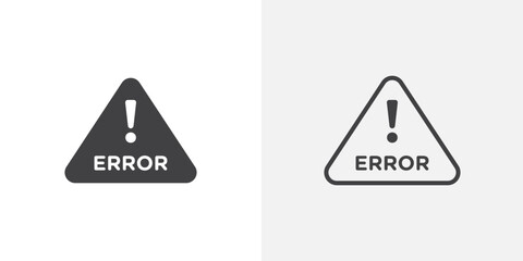 Poster - Error icon vector set in black flat and line stroke style