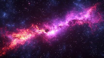 Canvas Print - a colorful cosmic nebula illuminated by the countless stars around it