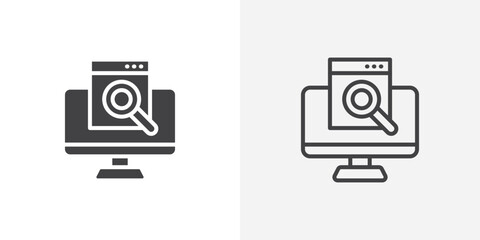 Fototapete - Search online vector icon symbol. illustration sign collection.