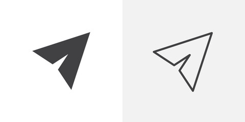 Poster - Send icon vector set in black flat and line stroke style