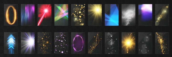 Poster - Glowing light effects with sparkling glitter, bokeh, golden and silver shine, magic dust, luxury decoration elements, festive luminous overlays, abstract shimmering backgrounds.