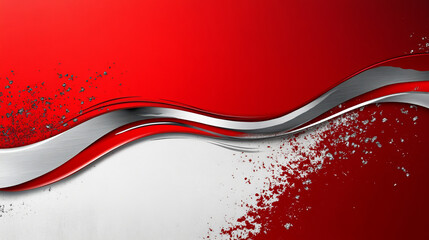 Poster - Red and silver abstract background vector business with copy space