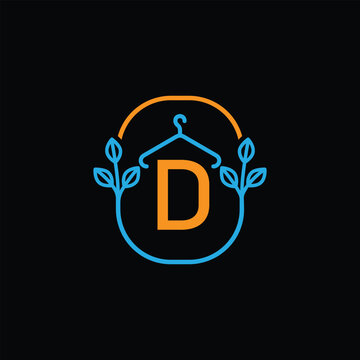 Letter D Leaf Logo Design Vector illustration template, D Leaf logo	