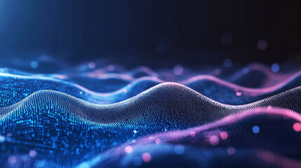 Fototapete - abstract wave technology background. Connection structure. Big data visualization and Business .