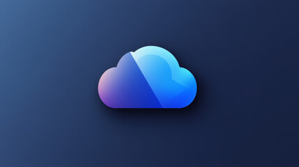 Poster - cloud computing technology database security concept Backup transfer. There is a large cloud icon prominently in the center of the abstract world and polygon with a dark blue background.