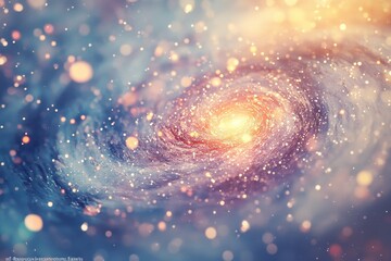 Poster - A beautiful spiral galaxy displays luminous stars in space
