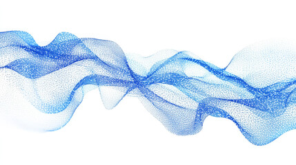 Fototapete - Abstract blue digital particles wave and Digital data network connections for a technology, communication or social media background.