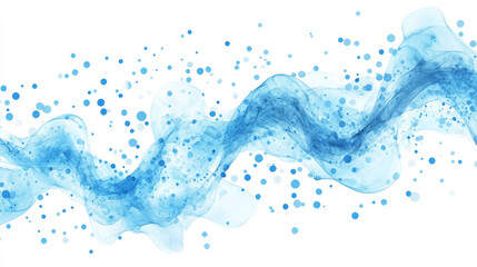 Fototapete - Abstract blue digital particles wave and Digital data network connections for a technology, communication or social media background.
