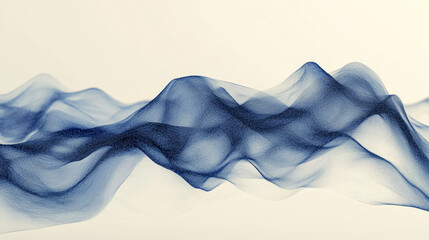 Poster - Abstract blue color digital particles wave with dust and light background