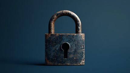 Poster - data protection background is a concept in cybersecurity and privacy technology. a small padlock bin
