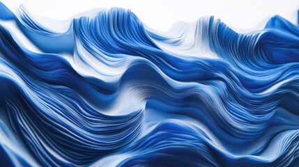 Poster - Vector blue abstract decorative wave isolated on white background