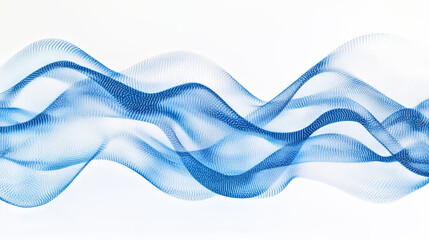 Fototapete - abstract blue digital particles wave and digital data network connections for a technology, communic