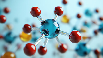 Poster - Vector illustration. Atom, molecule icon.