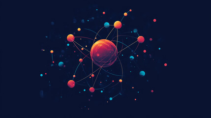 Poster - Vector illustration. Atom, molecule icon.