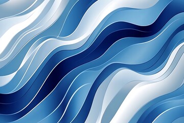 Poster - Abstract Blue and White Wave Background Design Illustration