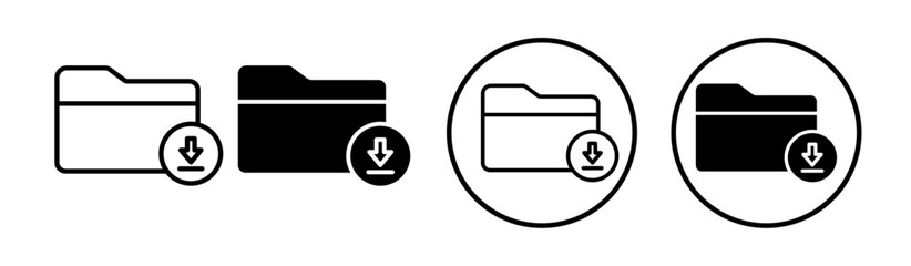 Aufkleber - Folder download vector icon symbol. illustration sign collection.
