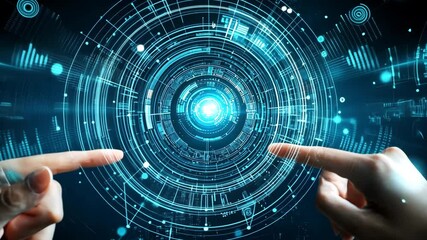 Poster - Hands Reaching Towards a Glowing Center in a Virtual Training Session Generative AI