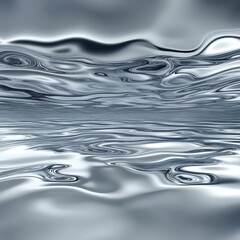Poster - Abstract illustration showing flowing liquid metallic substance with ripples