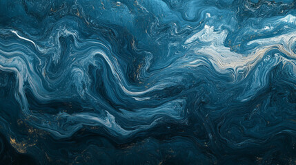 Poster - Blue Digital Particle Wave Flow Abstract Background. 3d Rendering