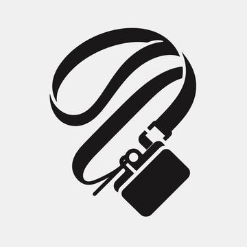 Lanyard silhouette in black on a white background