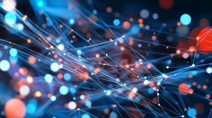Poster - abstract technology background. Connection structure.Big data visualization and Business.