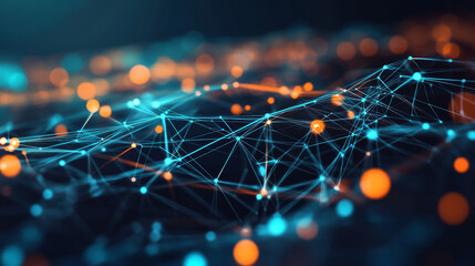 Poster - abstract technology background. Connection structure.Big data visualization and Business.