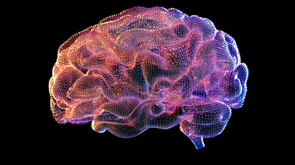 Poster - Neural network brain concept, Digital representation of a human brain as a neural network, illustrating concepts of artificial intelligence and cognitive computing. 3d rendering