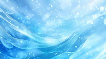 Poster - Digital blue color particles wave flow abstract background