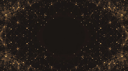 Poster - Polygon abstract background concept of dots and lines connected. with dark background and side spaces.